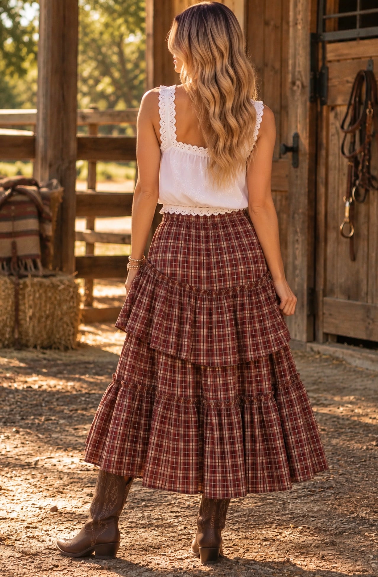 The Willow Plaid Maxi Skirt