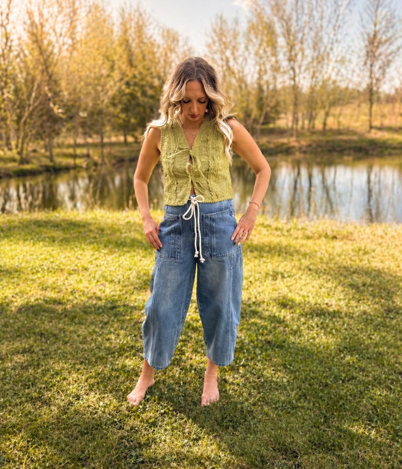 The Willow Lace Tie Vest