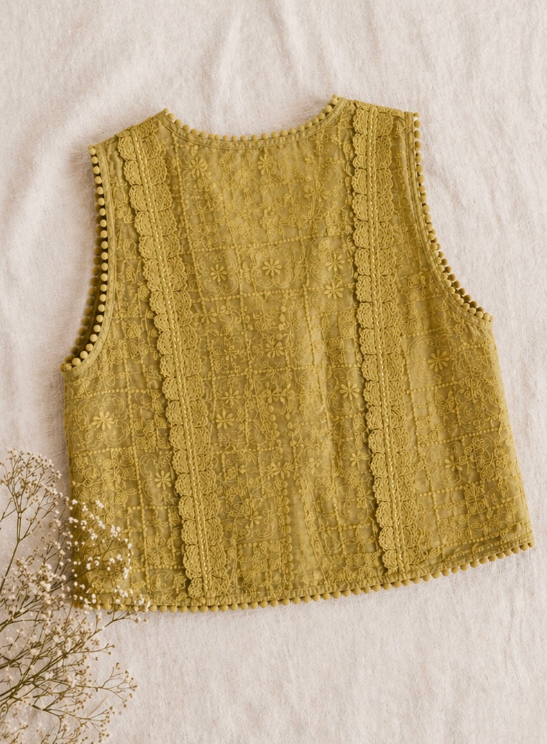 The Willow Lace Tie Vest