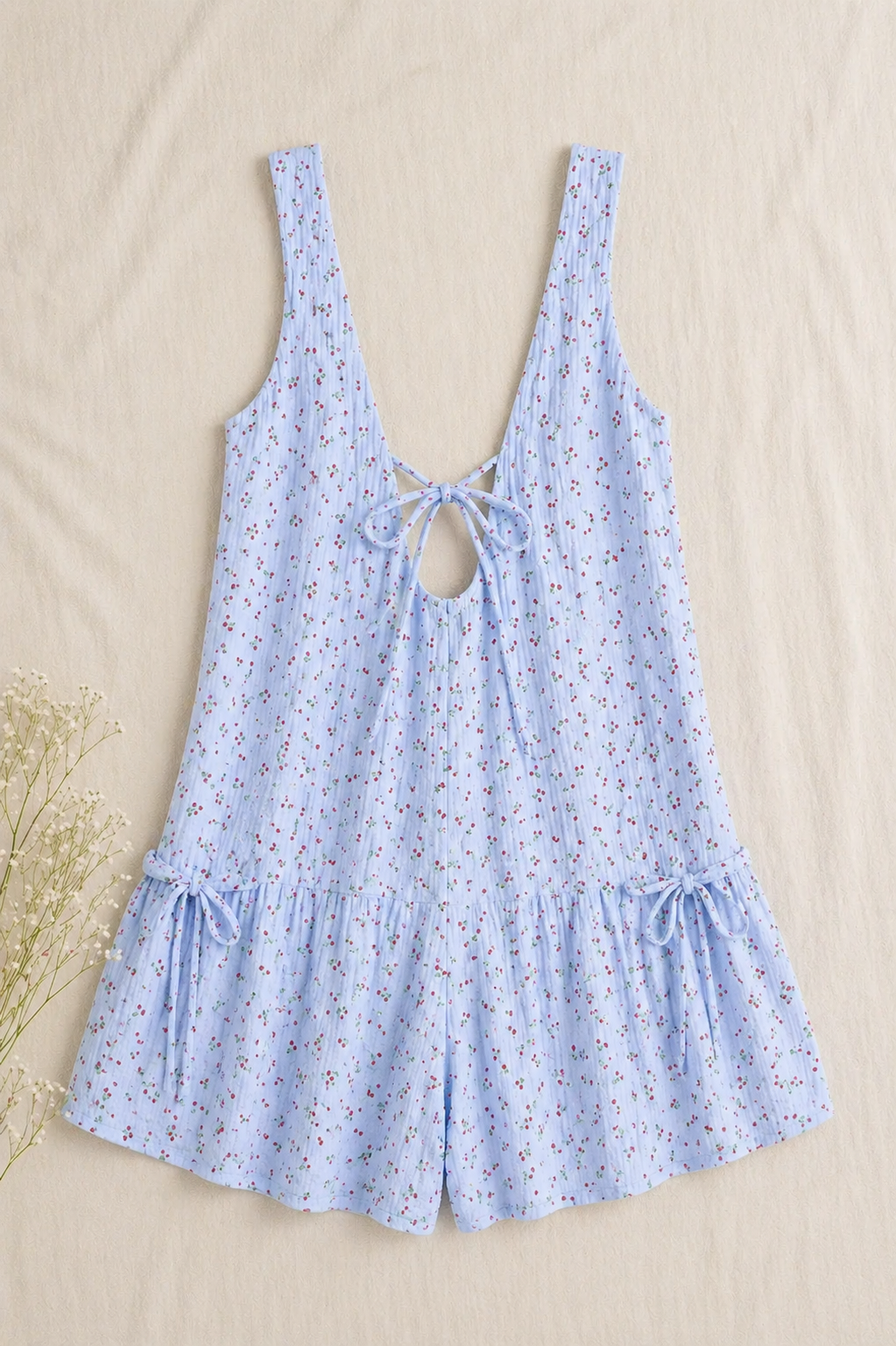 Cherry Bloom Babydoll Romper