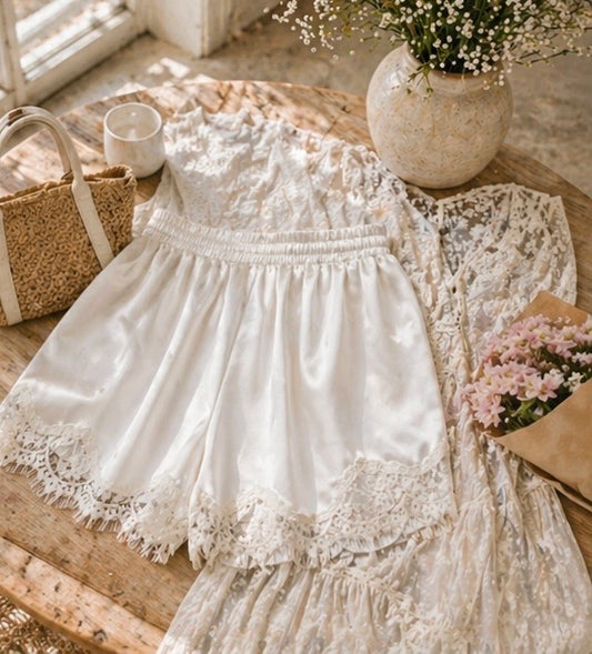 Satin Lace Shorts