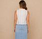 Ivory Bloom Tie-Front Top