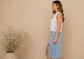 Ivory Bloom Tie-Front Top