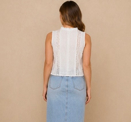 Ivory Bloom Tie-Front Top